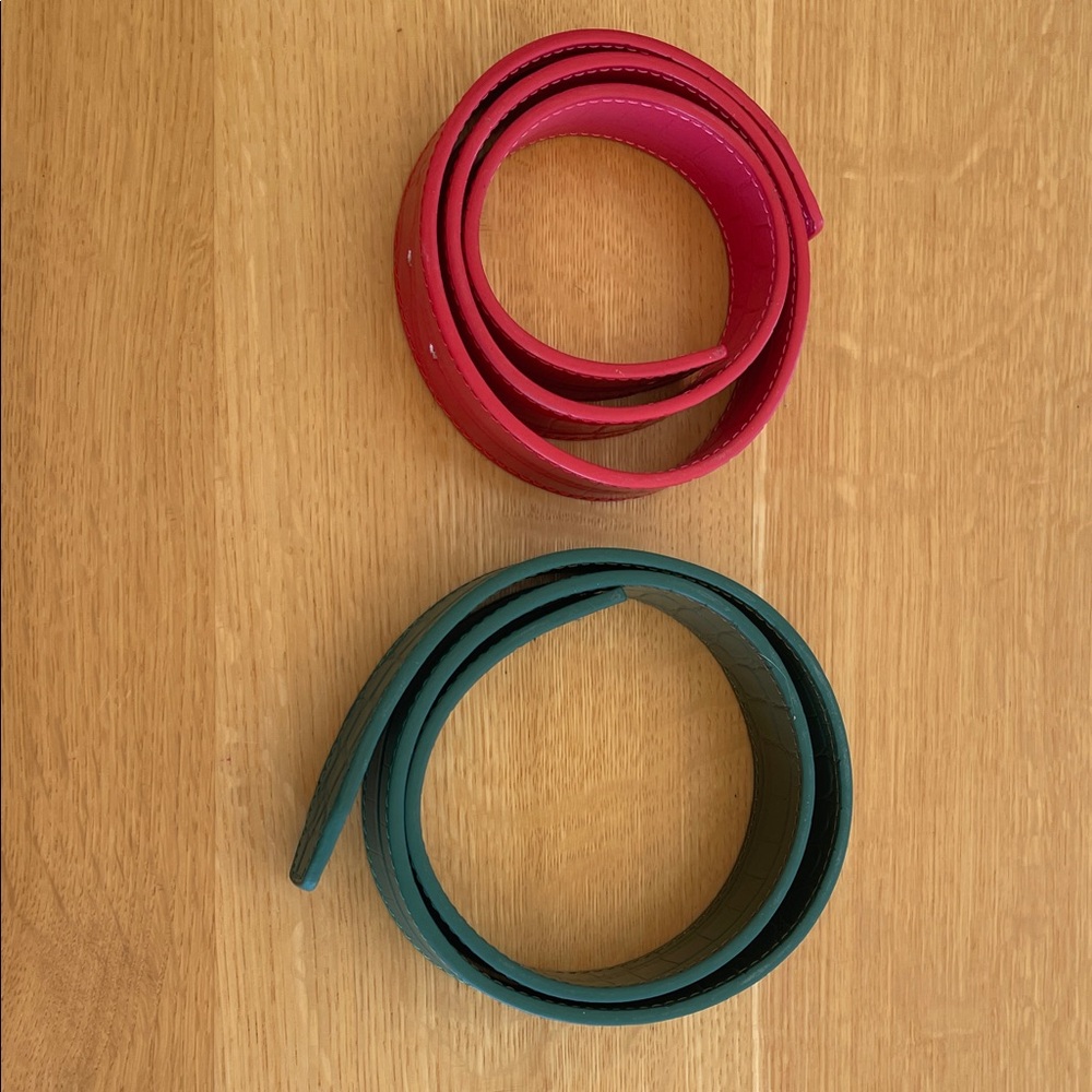 Red and Green Leather Belts